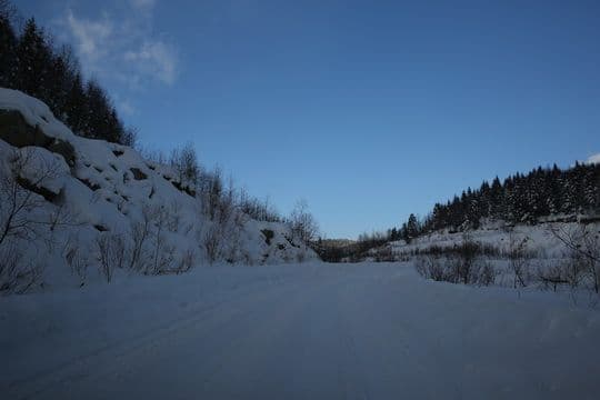 Our van is climbing up the mountain.