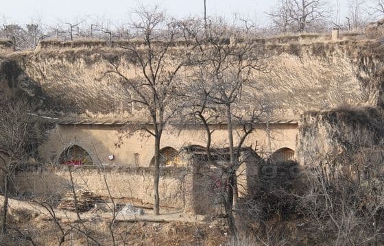 An earth cave house courtyard