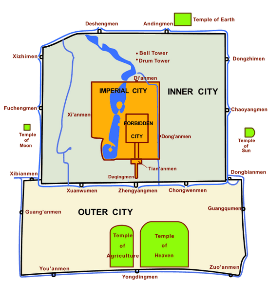 Beijing City Wall Map