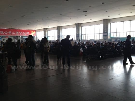 Automatic Ticket Machine and Internet Ticket Booking Inside the waiting room for the highspeed train to Beijing