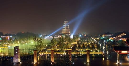 Musical Fountain at North Square of Big Goose Pagoda