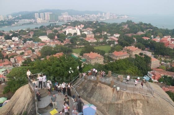 On the top of the Sunlight Rock, the highest place on the Island.