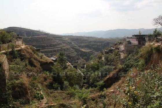 On the top, you clearly see the cave houses on the both side of the valley