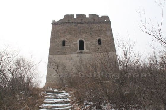 The lower part is made of stones and upper part made of bricks.