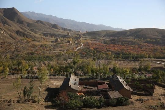 a clear picture of the village and the east section of the earth wall.