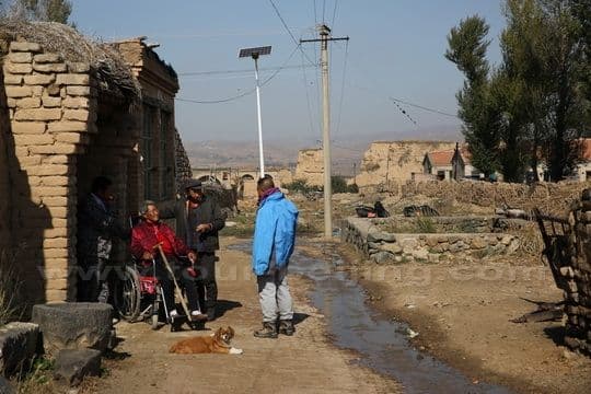 Chatting with the local villagers